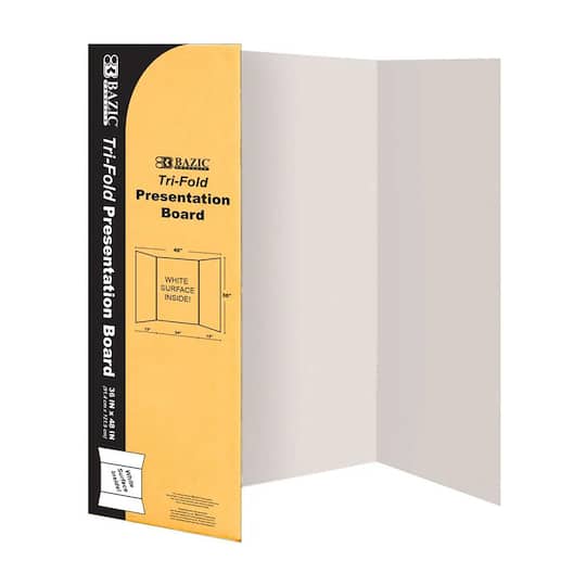 BAZIC Products® 36" x 48" White Tri-Fold Corrugated Presentation Boards, 24ct.